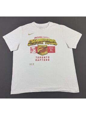 Nike Y2K NBA Toronto Raptors Champion Promo Shirt Canada XL White Tee Basketball
